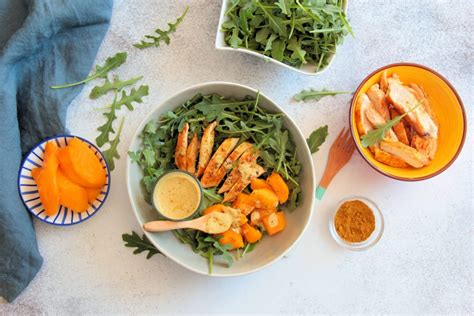 Recette Salade De Poulet Grillé Mangue Roquette Et Sauce Crémeuse Au