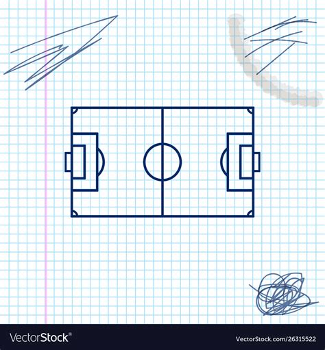 Football field or soccer field line sketch icon Vector Image