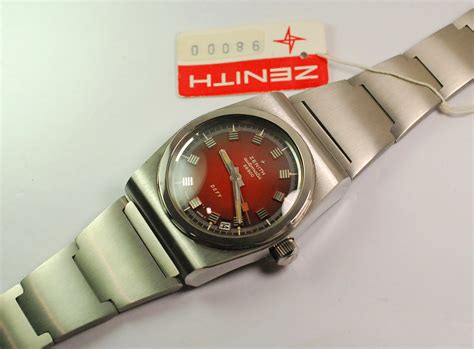 SOLD IN U K ZENITH DEFY Ref A7682 Red Dial Gay Freres Bracelet NEW OLD STOCK With