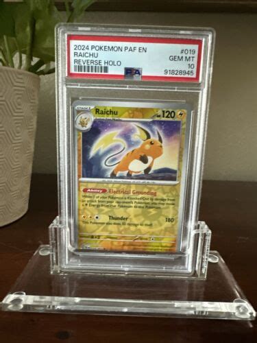 RAICHU PALDEAN FATES 019 2024 POKEMON REVERSE HOLO PSA 10 GEM