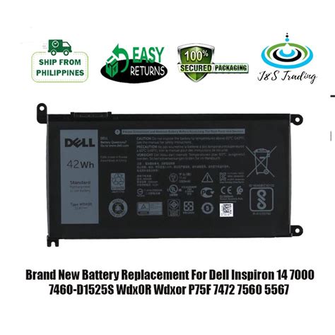 Battery Replacement For Dell Inspiron 14 7000 5567 7560 7472 7460