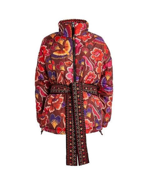 FARM Rio Reversible Belted Puffer Coat In Red Lyst