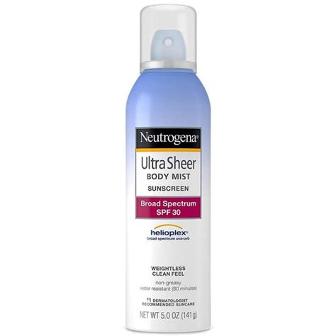 Neutrogena Spf 30 Ultra Sheer Body Mist Sunscreen Spray 5oz 1ct