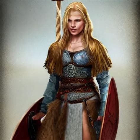 Beautiful Viking Woman Blonde Tall Brawny D D Stable Diffusion