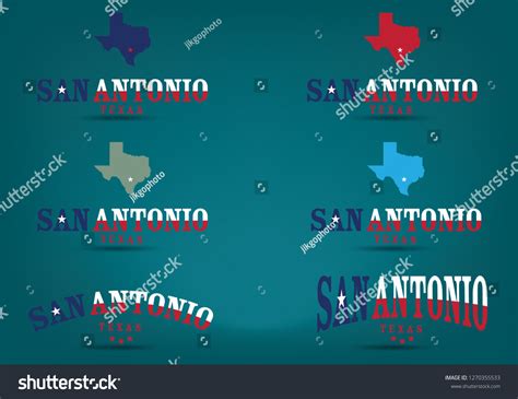 San Antonio Texas Logo Design Set Stock Vector (Royalty Free ...