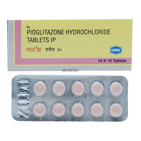 Pioz 30 Mg Tablet Uses Dosage Side Effects Price Composition Practo