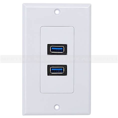 New Design High Speed Usb 3 0 A A Wall Plate Panel With 2 Ports Charging With All Usb Devices White