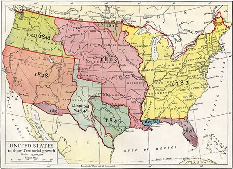 Map Of Usa Showing The Growth Of The Territory And State Borders From