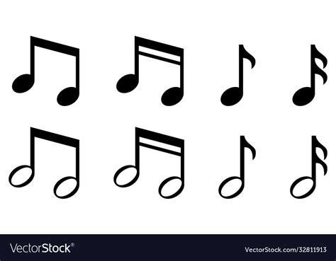 Set simple music notes icons Royalty Free Vector Image