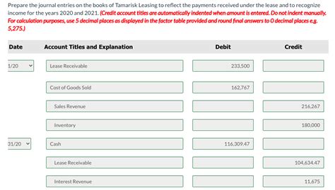 Solved Tamarisk Leasing Company Signs A Lease Agreement On Chegg