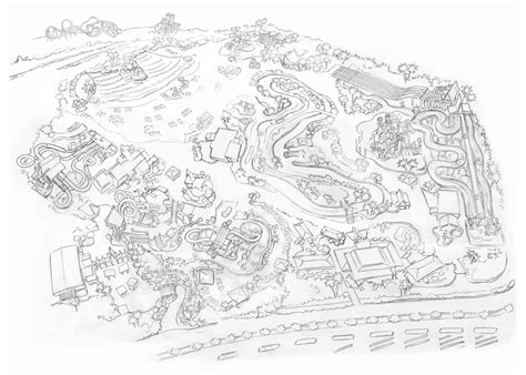 Blank Theme Park Map Template Printable Word Searches