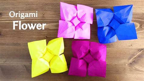 折り紙1枚でできる花③ 立体 の折り方 Origami Flower YouTube