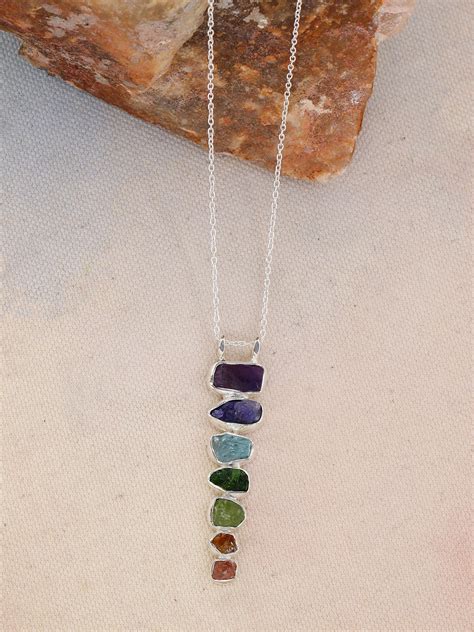 Chakras Stone Healing Handmade Pendant Necklace Jewelry With Etsy