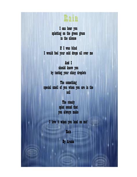 Rain Poems - Mr Kirkland's amazing class