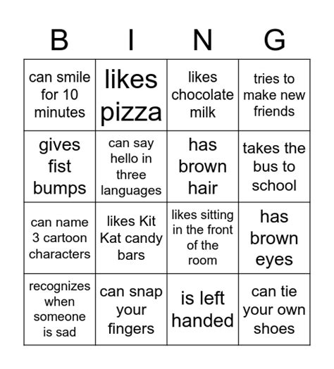 Friends Bingo Card