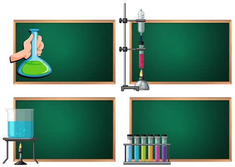 Four Banner Template With Science Equipments 374247 Vector Art At Vecteezy