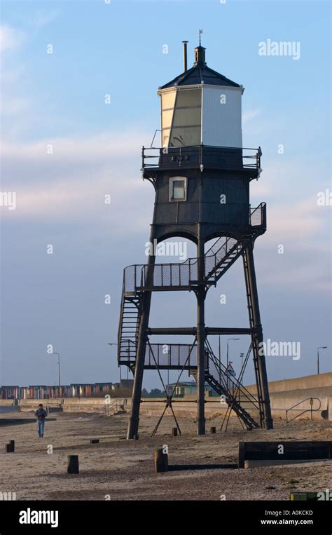 One of two mid 19th century lighthouses at Dovercourt, Harwich Essex ...