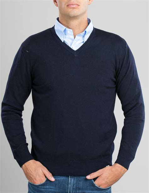 Maglione Con Collo A V Blue Arctic Da Uomo