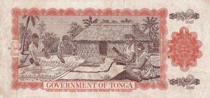 Billete De Banco 2 Pa Anga Tonga 1973 1989 King Taufa Ahau Issue