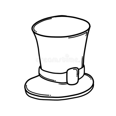 Top Hat Doodle Vector Icon Drawing Sketch Illustration Hand Drawn