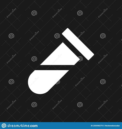 Test Tube Dark Mode Glyph Ui Icon Stock Vector Illustration Of