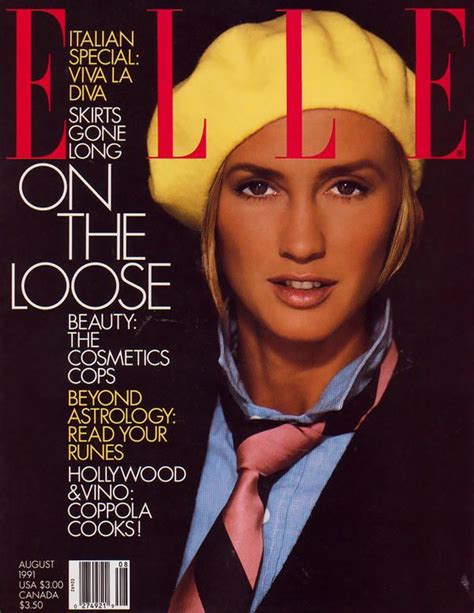 Elle USA Cover With Kim Nye August 1991 Fashion Magazine Cover