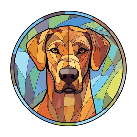 Rhodesian Ridgeback Hund Bunte Aquarell Buntglas Cartoon Kawaii Clipart