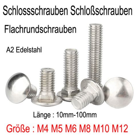 Schlossschrauben Schloßschrauben A2 Edelstahl DIN 603