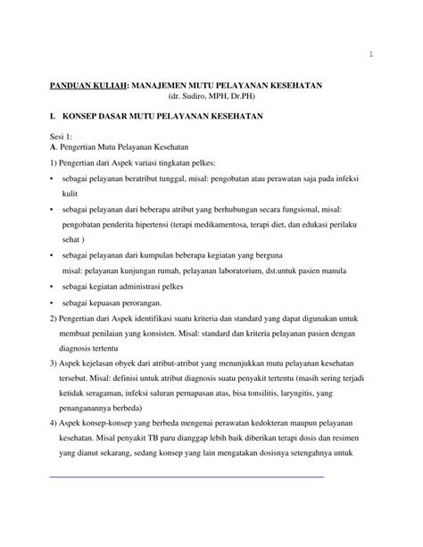 PDF PANDUAN KULIAH MANAJEMEN MUTU PELAYANAN PDF FilePANDUAN KULIAH