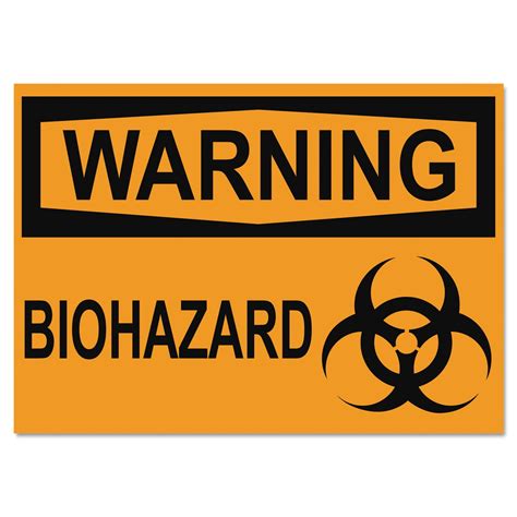 U S Stamp Sign USS 10 X 14 In Warning Biohazard Osha Safety Signs