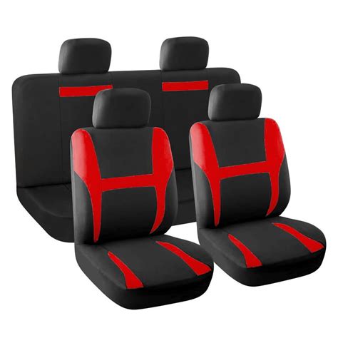 8 piece New Car Seat Covers Full Set Red Black for Auto SUV w/Head Rests | Walmart Canada