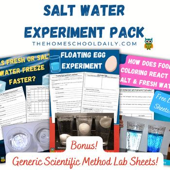 Salt Water Experiment Pack by Marie Nimmons | TPT