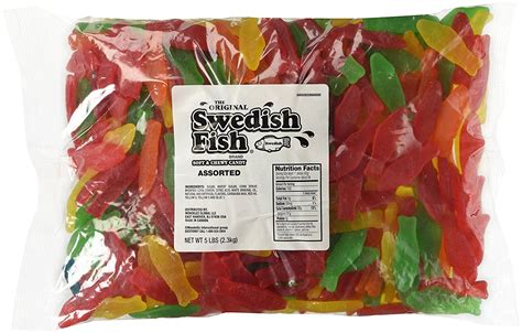 Swedish Fish Assorted Flavors Soft & Chewy Gummy Candy, 5 Pound Bag ...