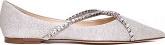 Jimmy Choo Genevi Crystal Embellished Ballerina Shoes ShopStyle