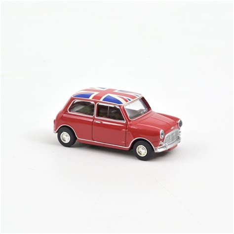 Norev 310521 Mini Cooper S 1964 Tartan Red With Flag On Roof 1 54