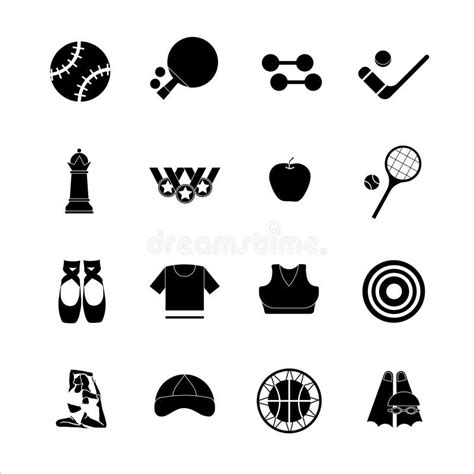 Set Of Simple Sports Icons Stock Illustration Illustration Of Vector