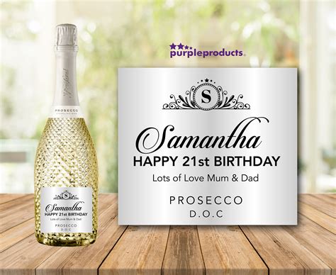 Personalised Prosecco Bottle Label Any Name Birthday Any Etsy