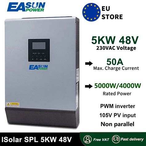 Easun Power Inversor Solar H Brido De Onda Senoidal Pura V V Pwm