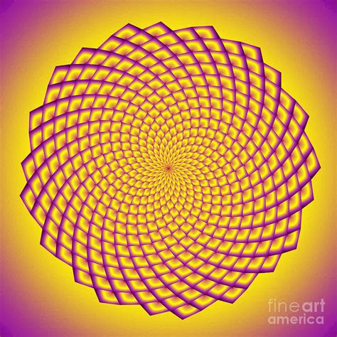 Fibonacci Image With Filled Spirals In Yellow And Purple Digital Art By