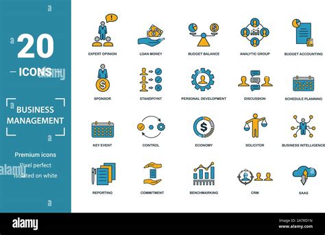 Business Management Icon Set Include Creative Elements Expert Opinion