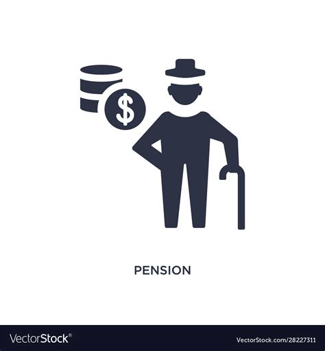 Pension Icon On White Background Simple Element Vector Image