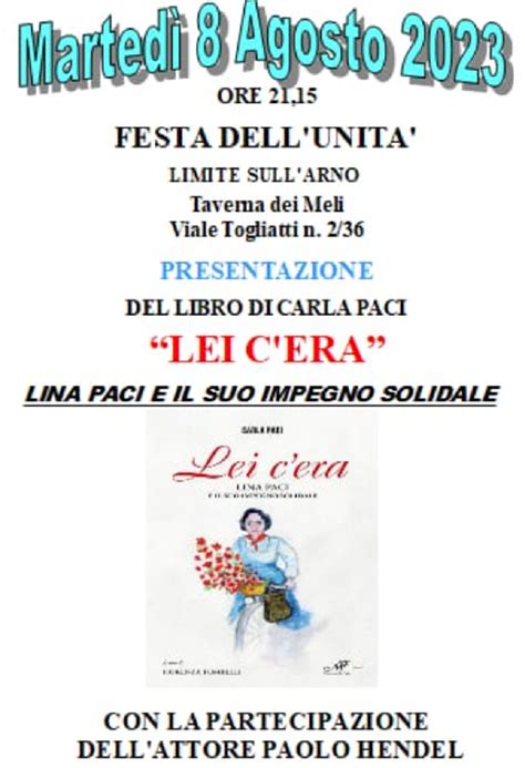 Lina Paci E Il Suo Impegno Sociale Alla Festa Dell Unit Si Presenta