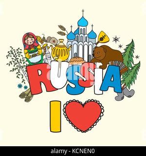 Russian Symbols Travel Russia Russian Traditions Set Of Colorful