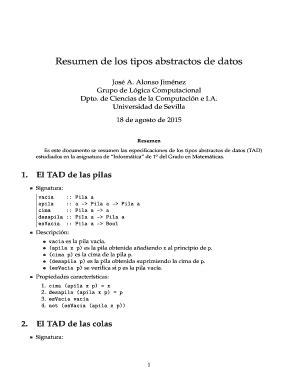 Fillable Online Resumen De Los Tipos Abstractos De Datos Fax Email