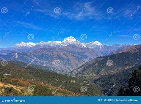 The Annapurna Range Himalayas Stock Photo - Image of colour, annapurna ...