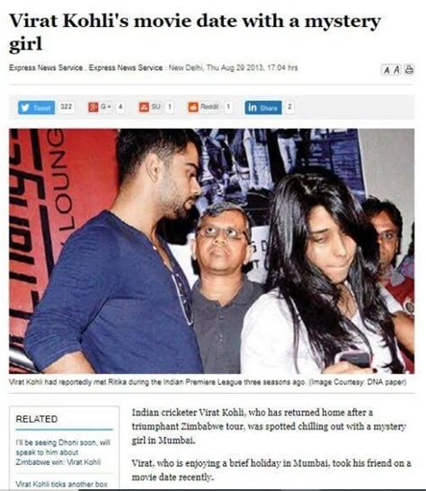 Virat Kohli Dated Ritika Sajdeh Once!! : r/Cricket