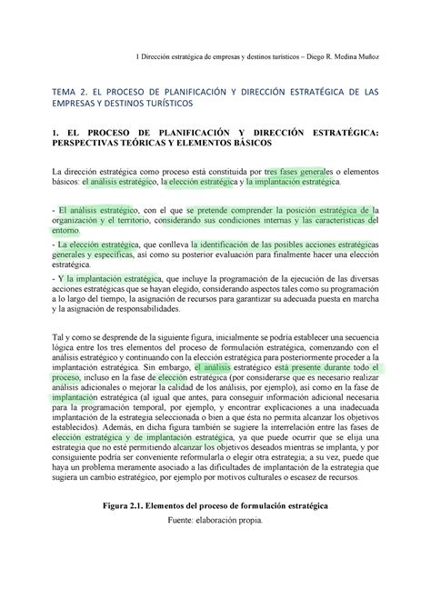 TEMA 2 Dirección Apuntes t2 TEMA 2 EL PROCESO DE PLANIFICACIÓN Y