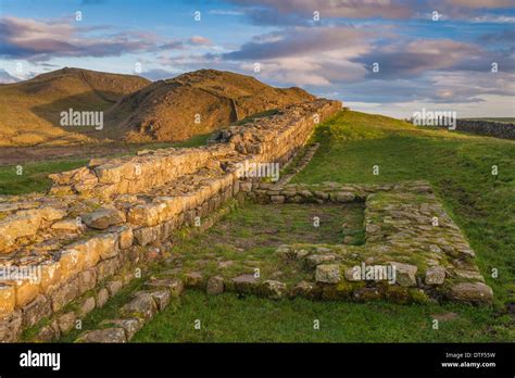 A Stretch Of Hadrian S Wall And The Remains Of Turret A Near Caw Gap