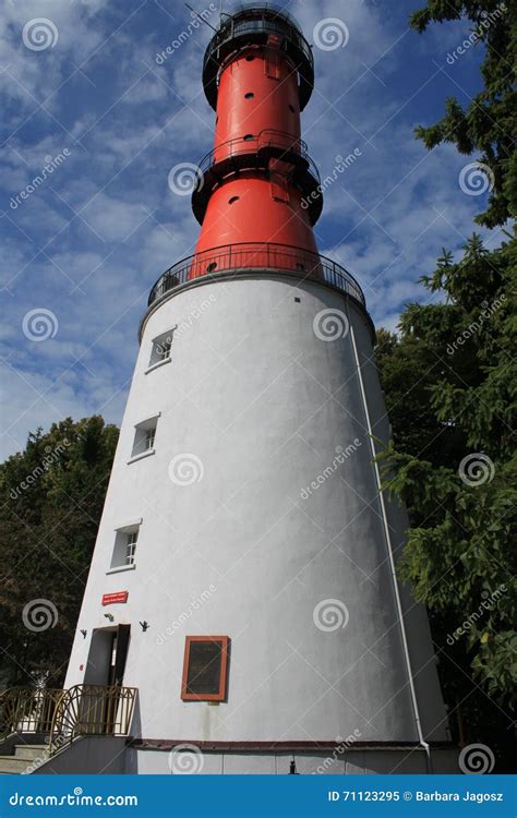 Lighthouse On The Cape Rozewie Poland Stock Image Image Of Skies