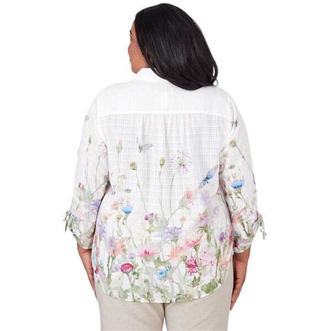 Plus Size Alfred Dunner Garden Party Floral Casual Button Down Boscovs